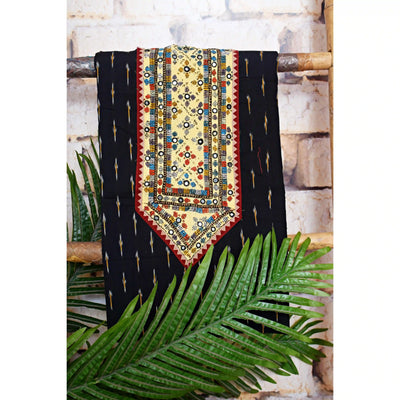 Ikat Kutch Old Work Kurti fabric with hand embroidery