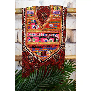 Madder Ajrakh Vintage Kutch Work Kurti