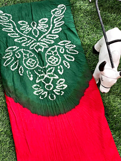 Bandhani Cotton Kurti Fabric – Handcrafted Tie & Dye in 3m length