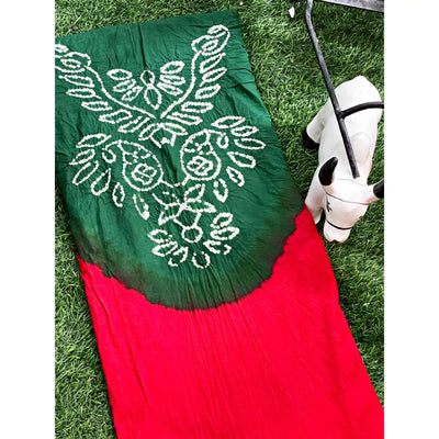 Bandhani Cotton Kurti Fabric – Handcrafted Tie & Dye in 3m length