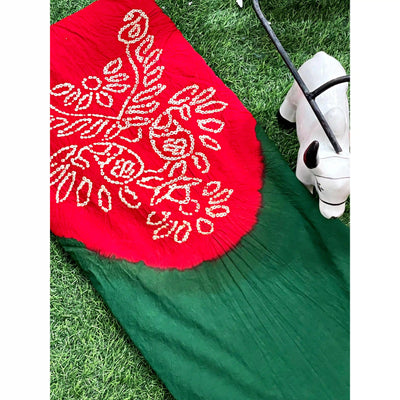 Bandhani Cotton Kurti Fabric – Handcrafted Tie & Dye in 3m length