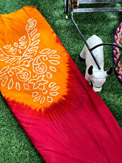 Bandhani Cotton Kurti Fabric – Handcrafted Tie & Dye in 3m length