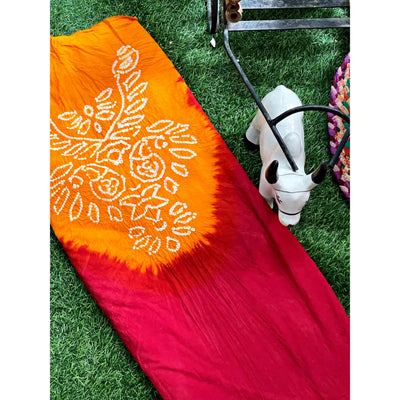 Bandhani Cotton Kurti Fabric – Handcrafted Tie & Dye in 3m length