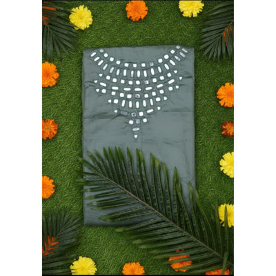 Powder Green Glazed Cotton Abhla Work Kurti