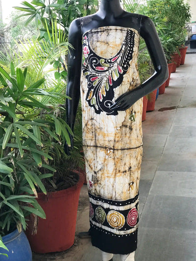 Hand-painted Kalam Batik kurti material in cotton