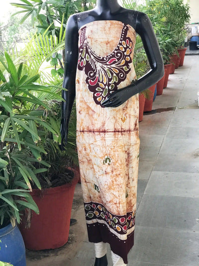 Hand-painted Kalam Batik kurti material in cotton