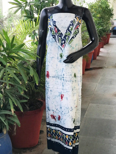 Hand-painted Kalam Batik kurti material in cotton