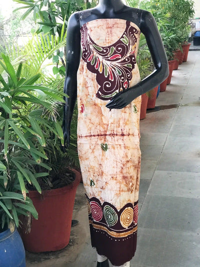 Hand-painted Kalam Batik kurti material in cotton