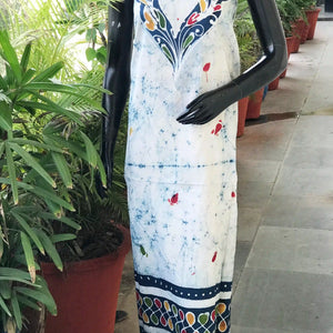 Hand-painted Kalam Batik kurti material in cotton
