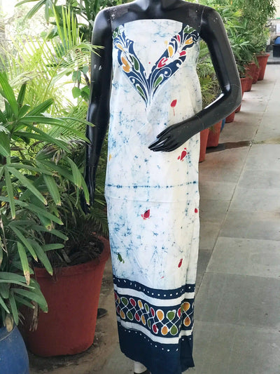 Hand-painted Kalam Batik kurti material in cotton