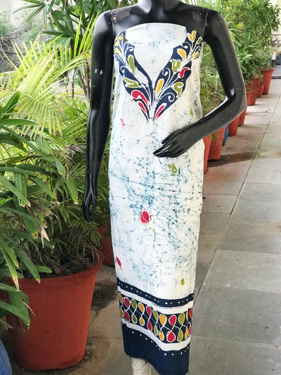 Hand-painted Kalam Batik kurti material in cotton