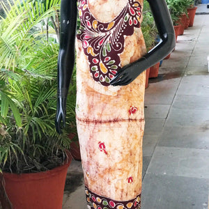 Hand-painted Kalam Batik kurti material in cotton