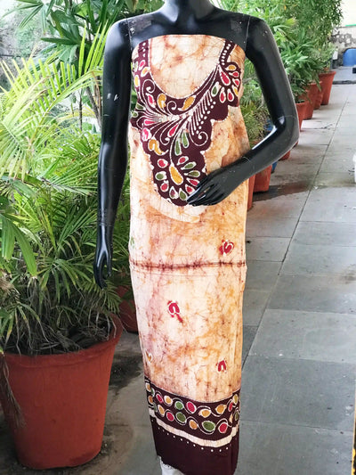 Hand-painted Kalam Batik kurti material in cotton