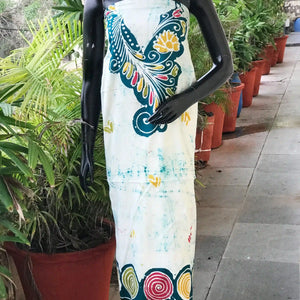 Hand-painted Kalam Batik kurti material in cotton