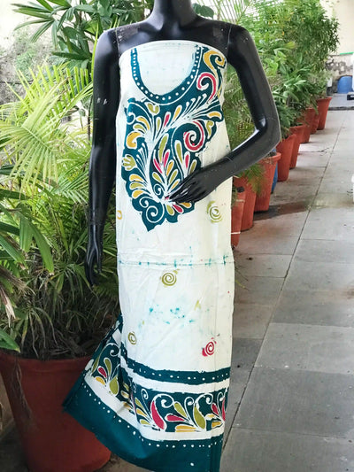 Hand-painted Kalam Batik kurti material in cotton