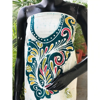 Hand-painted Kalam Batik kurti material in cotton