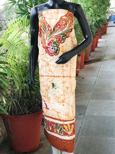 Hand-painted Kalam Batik kurti material in cotton