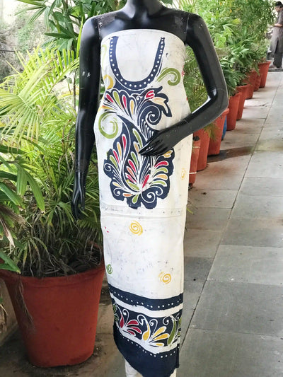 Hand-painted Kalam Batik kurti material in cotton