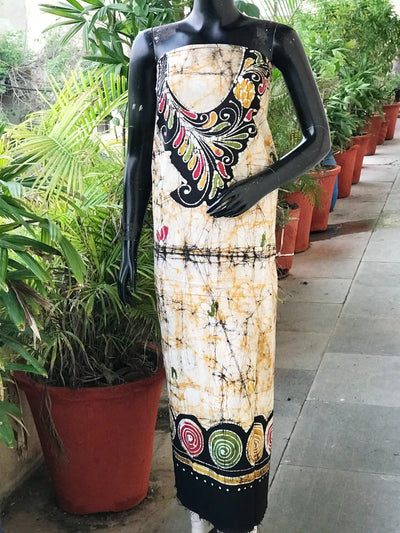 Hand-painted Kalam Batik kurti material in cotton