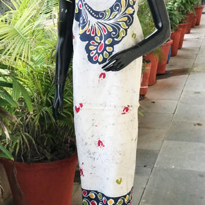 Hand-painted Kalam Batik kurti material in cotton