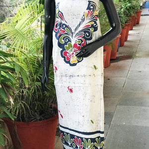 Hand-painted Kalam Batik kurti material in cotton