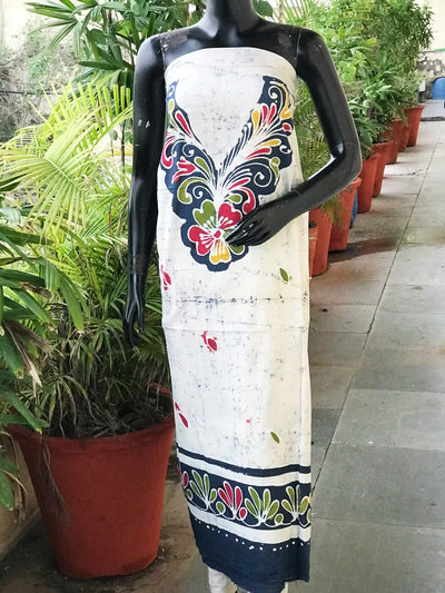 Hand-painted Kalam Batik kurti material in cotton