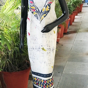 Hand-painted Kalam Batik kurti material in cotton