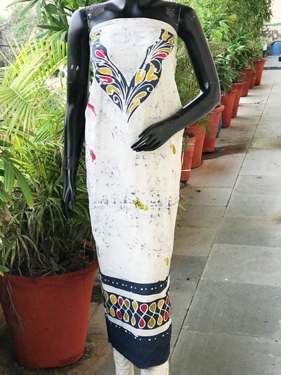 Hand-painted Kalam Batik kurti material in cotton