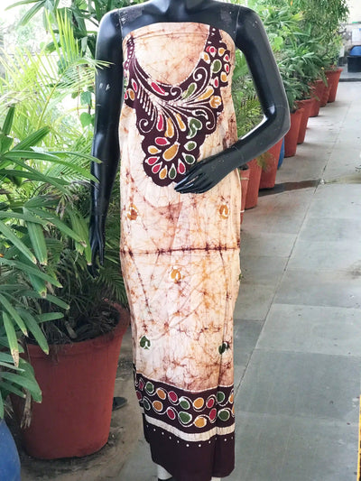 Hand-painted Kalam Batik kurti material in cotton