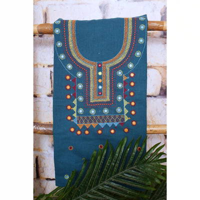 Green Lambani Hand Embroidered  Cotton Kurti