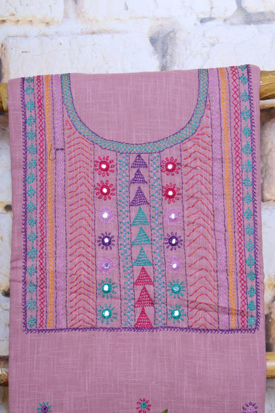 Pink Lambani Hand Embroidered  Cotton Kurti