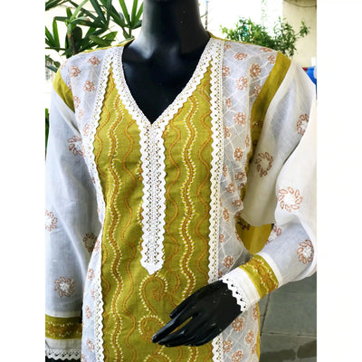 Chikankari Cotton Designer Kurtis