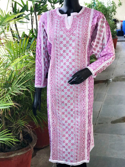 Chikankari Cotton Designer Kurtis