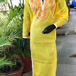 Chikankari Cotton Designer Kurtis