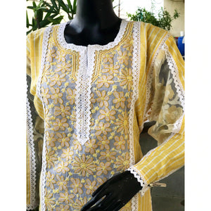 Chikankari Cotton Designer Kurtis