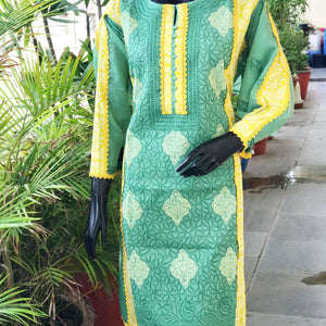 Chikankari Cotton Designer Kurtis