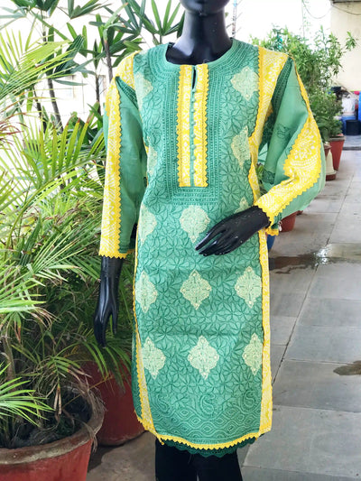 Chikankari Cotton Designer Kurtis