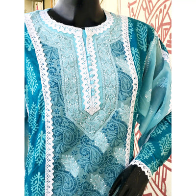 Chikankari Cotton Designer Kurtis