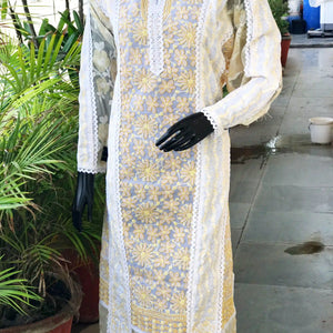 Chikankari Cotton Designer Kurtis