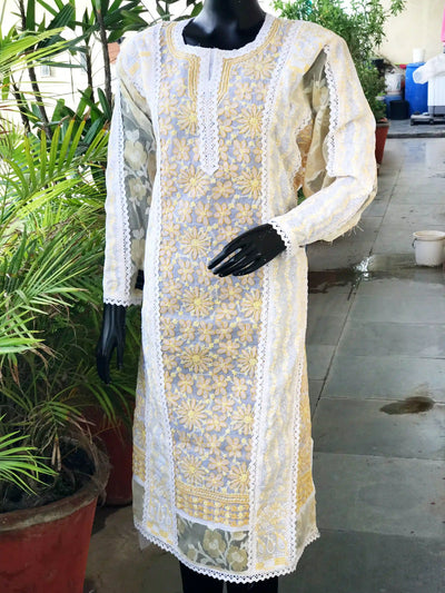 Chikankari Cotton Designer Kurtis