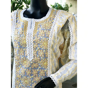 Chikankari Cotton Designer Kurtis