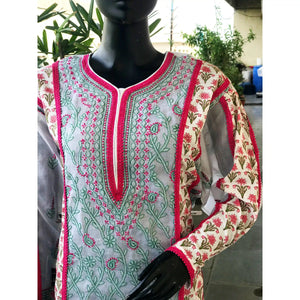 Chikankari Cotton Designer Kurtis