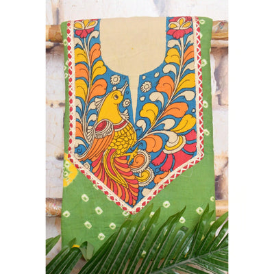Pen Kalamkari Kurti Fabric - SSEthnics