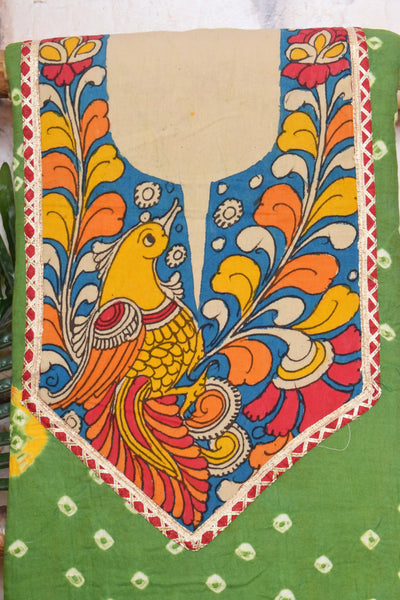 Pen Kalamkari Kurti Fabric - SSEthnics
