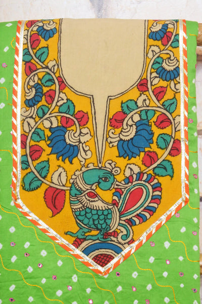 Pen Kalamkari Kurti Fabric - SSEthnics