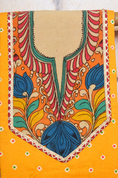 Pen Kalamkari Kurti Fabric - SSEthnics