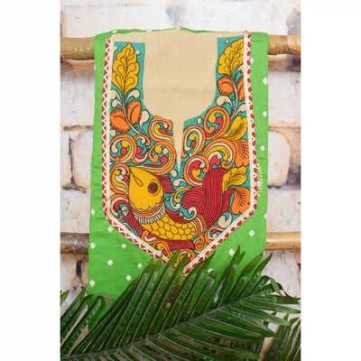 Pen Kalamkari Kurti Fabric - SSEthnics