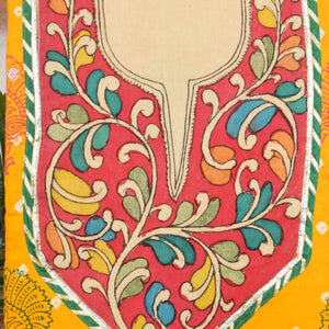 Pen Kalamkari Kurti Fabric - SSEthnics