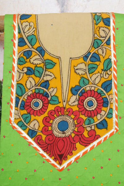 Pen Kalamkari Kurti Fabric - SSEthnics