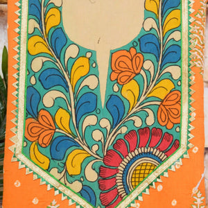 Pen Kalamkari Kurti Fabric - SSEthnics